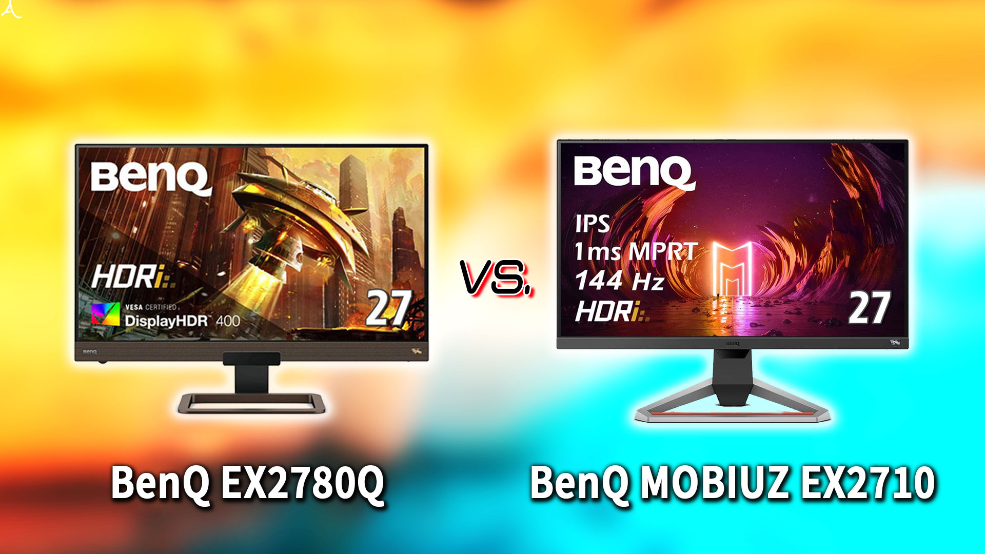 ｢BenQ EX2780Q｣と｢BenQ MOBIUZ EX2710｣の違いを比較：どっちを買う？