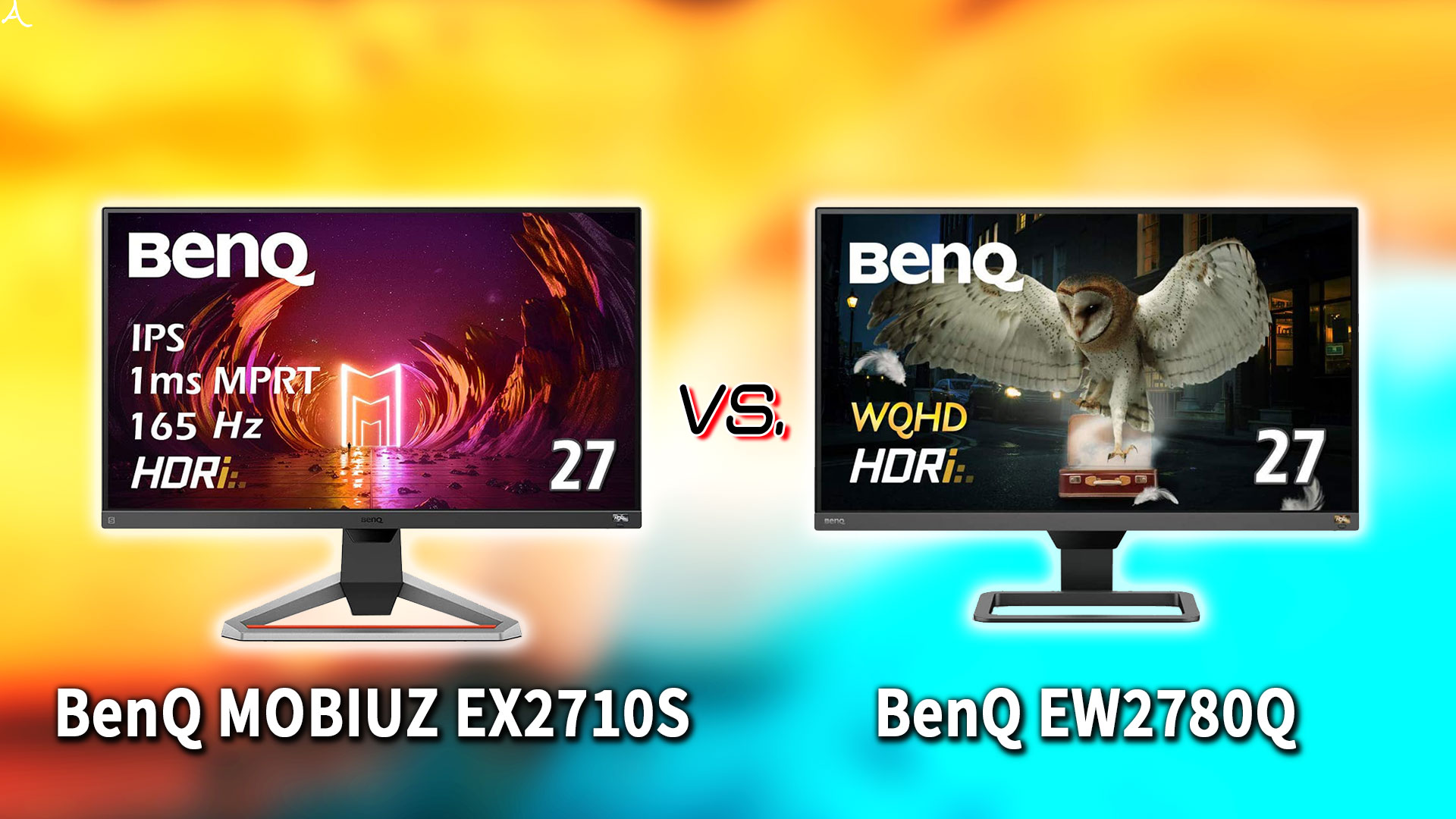 ｢BenQ MOBIUZ EX2710S｣と｢EW2780Q｣の違いを比較：どっちを買う？