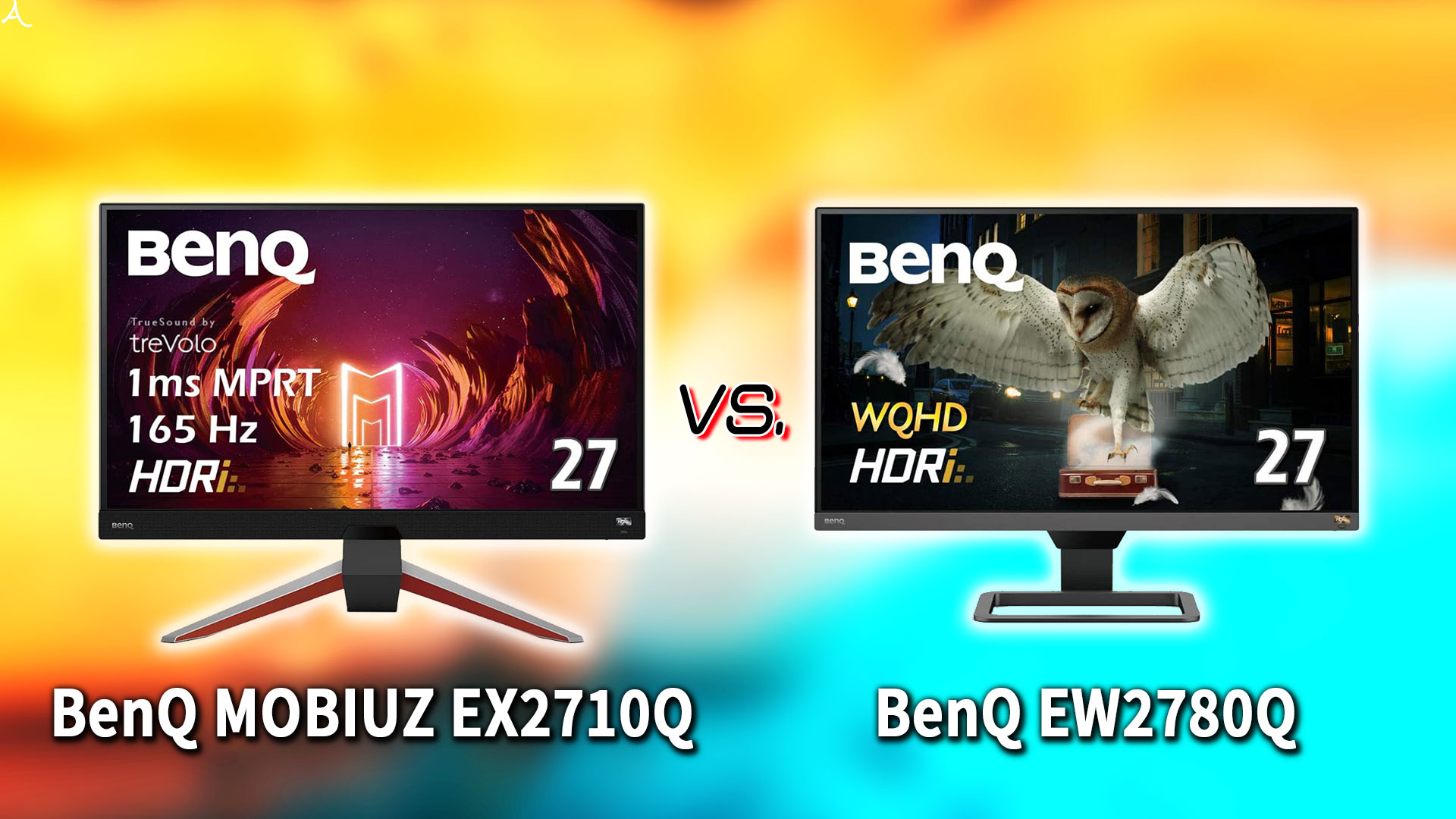 ｢BenQ MOBIUZ EX2710Q｣と｢EW2780Q｣の違いを比較：どっちを買う？