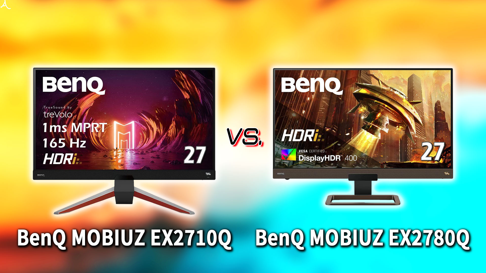｢BenQ MOBIUZ EX2710Q｣と｢MOBIUZ EX2780Q｣の違いを比較：どっちを買う？