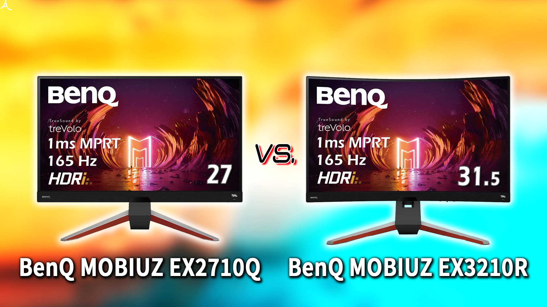 ｢BenQ MOBIUZ EX2710Q｣と｢EX3210R｣の違いを比較：どっちを買う？