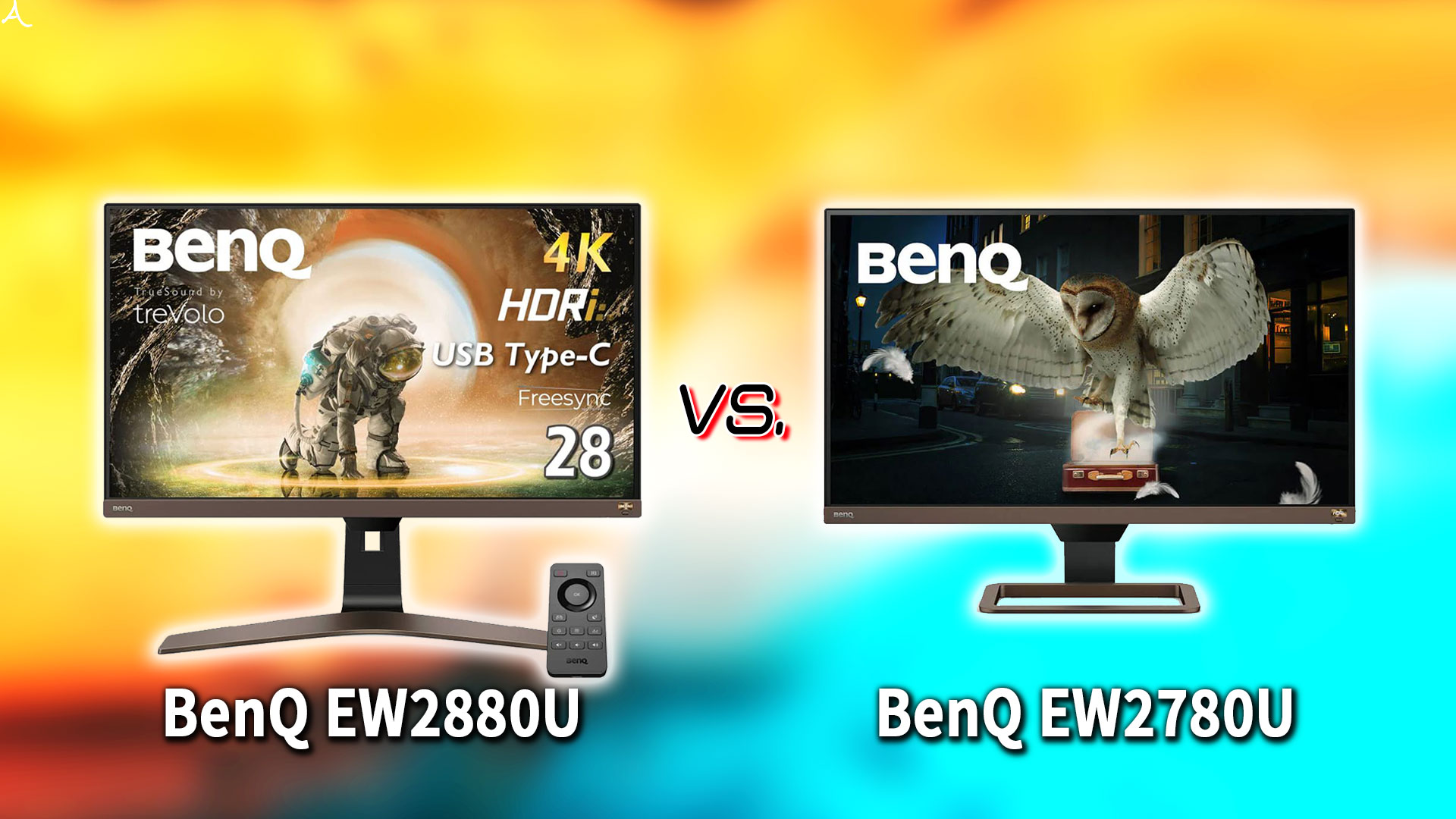 ｢BenQ EW2880U｣と｢EW2780U｣の違いを比較：どっちを買う？